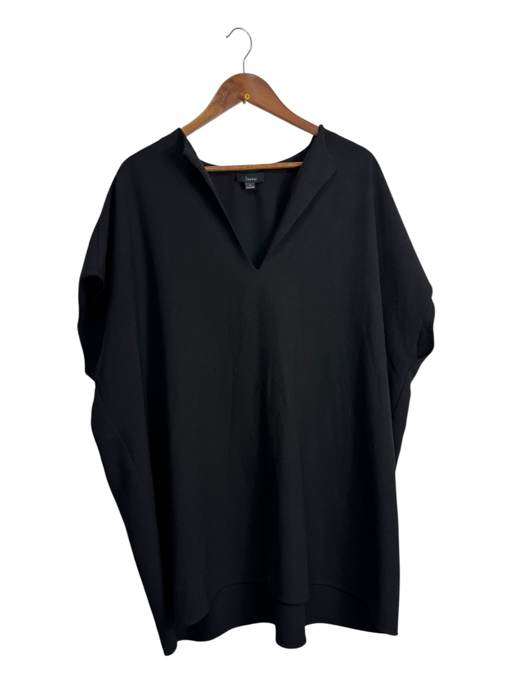 Lumiere Black V-Neck Oversized Tunic